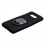 Wholesale Samsung Galaxy S8 Metal Plate Ring Holder Stand Hybrid Case (Purple)